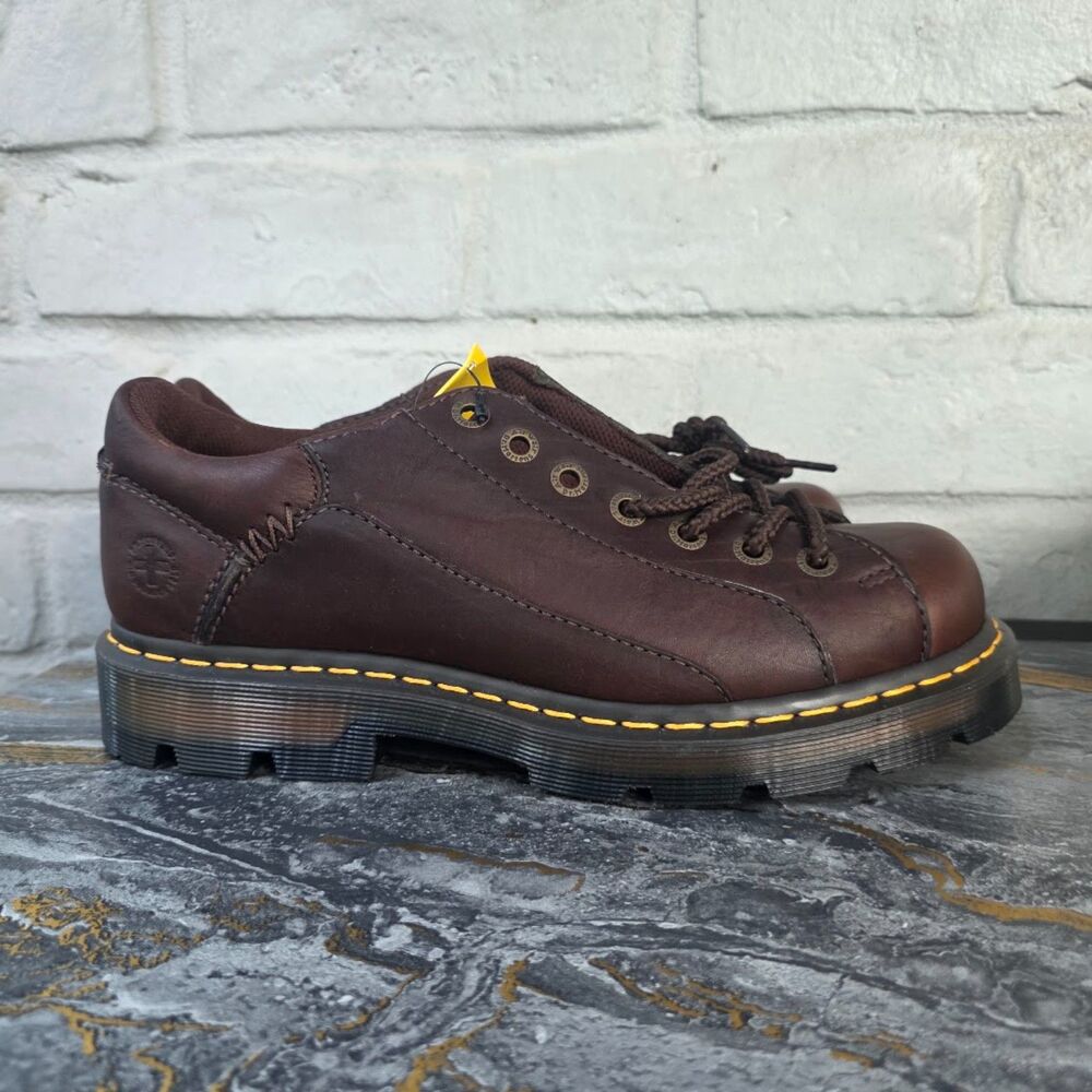 Dr. Martens 11648 AW004 Brown Leather Chunky Low Top Oxford Shoes Men’s 10